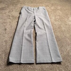 VINTAGE BABY BLUE PLAID TROUSERS